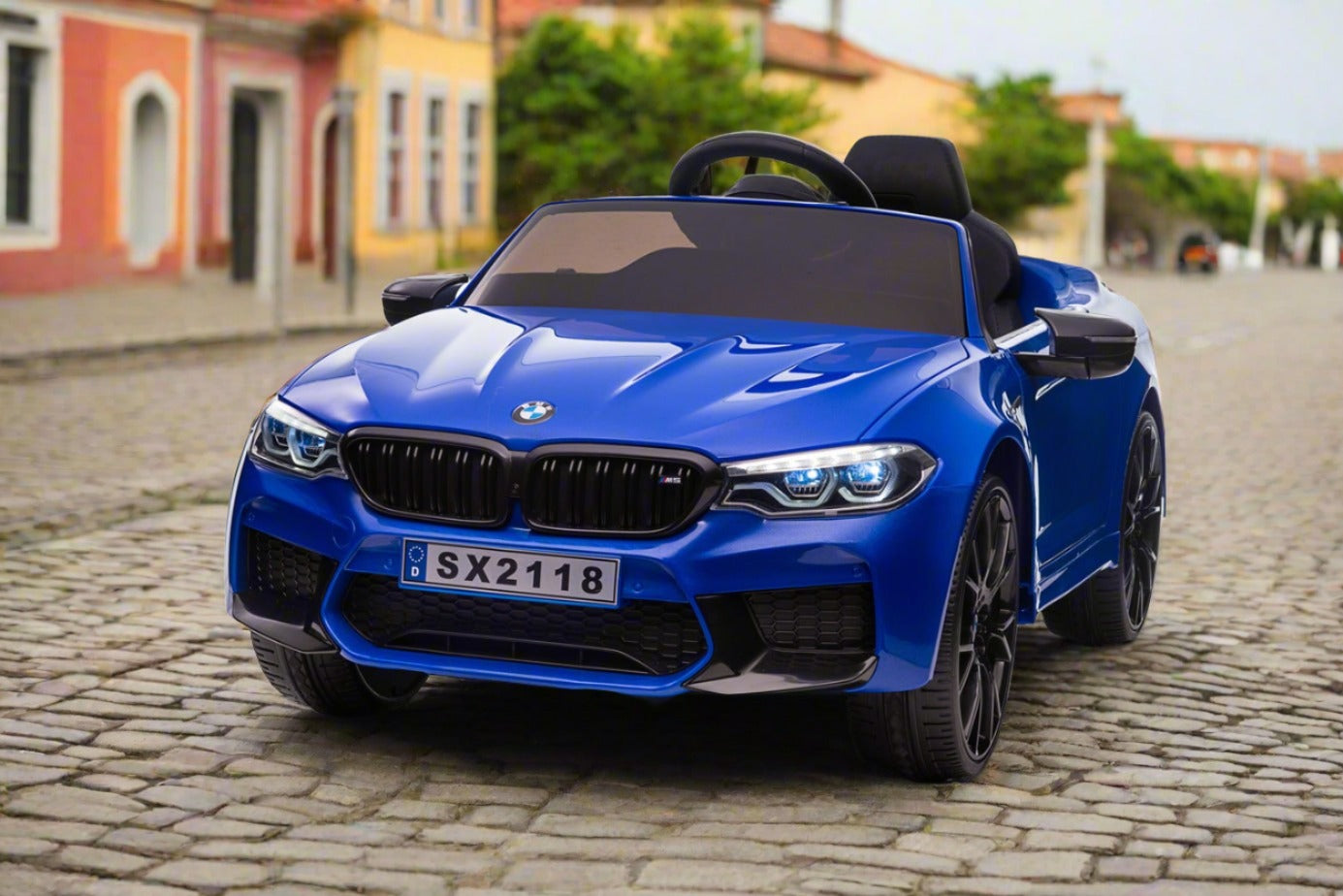 Licensed BMW M5 Kids 12V Ride On Electric Car with a parental controller  and self drive - Blue