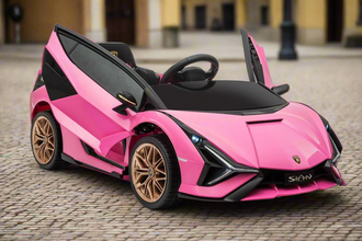 Licensed Lamborghini Sian 12V Electric Ride On Car With MP4 Screen and parental control - Pink