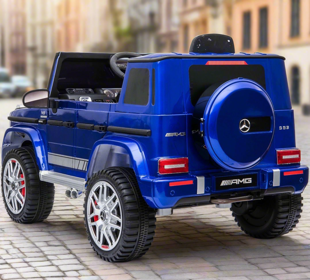 Licensed Mercedes G63  G wagon 12V Optional High Door Kids Ride On Car - Metallic Blue