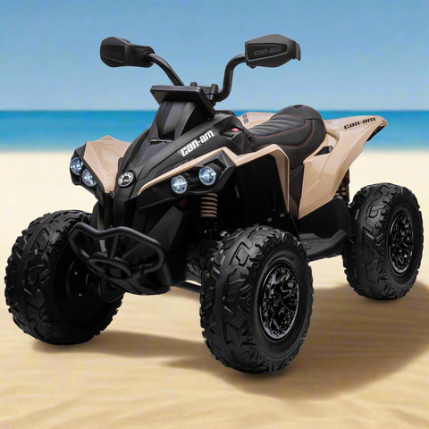 Can-Am Kids 24V Electric Ride On Quad Bike - Khaki