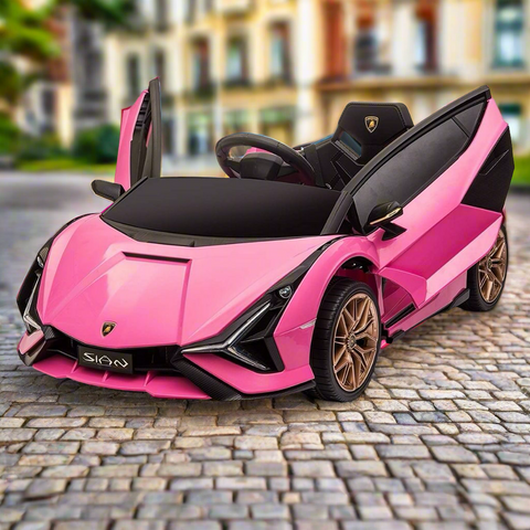 Licensed Lamborghini Sian 12V Electric Ride On Car With MP4 Screen and parental control - Pink