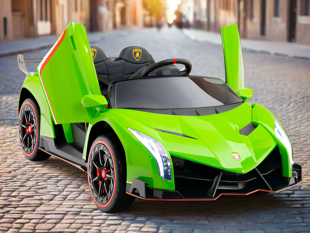 Licensed Lamborghini Veneno 2 Seater Kids 24V Ride On Car In Green