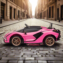 Licensed Lamborghini Sian 12V Electric Ride On Car With MP4 Screen and parental control - Pink