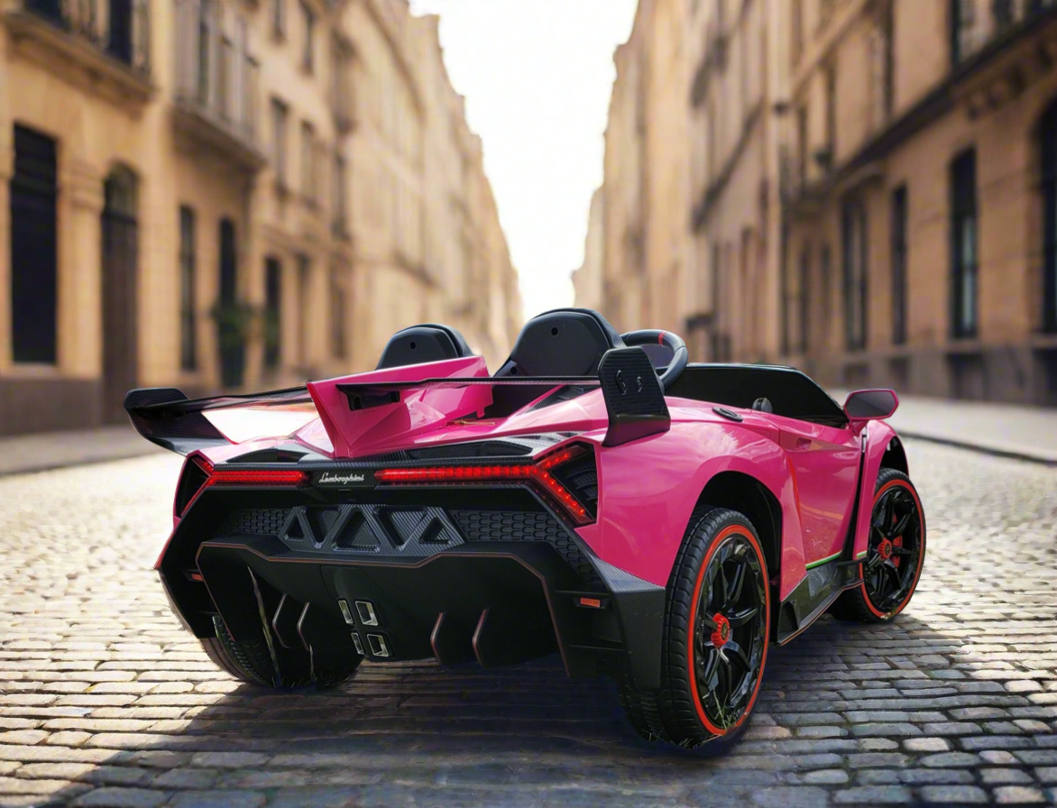 Licensed Lamborghini Veneno 2 Seater Kids 24V Ride On Car In Pink