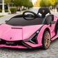 Licensed Lamborghini Sian 12V Electric Ride On Car With MP4 Screen and parental control - Pink