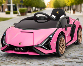 Licensed Lamborghini Sian 12V Electric Ride On Car With MP4 Screen and parental control - Pink