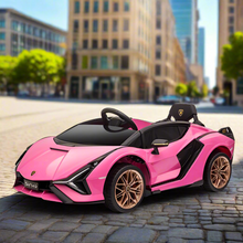 Licensed Lamborghini Sian 12V Electric Ride On Car With MP4 Screen and parental control - Pink