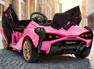 Licensed Lamborghini Sian 12V Electric Ride On Car With MP4 Screen and parental control - Pink