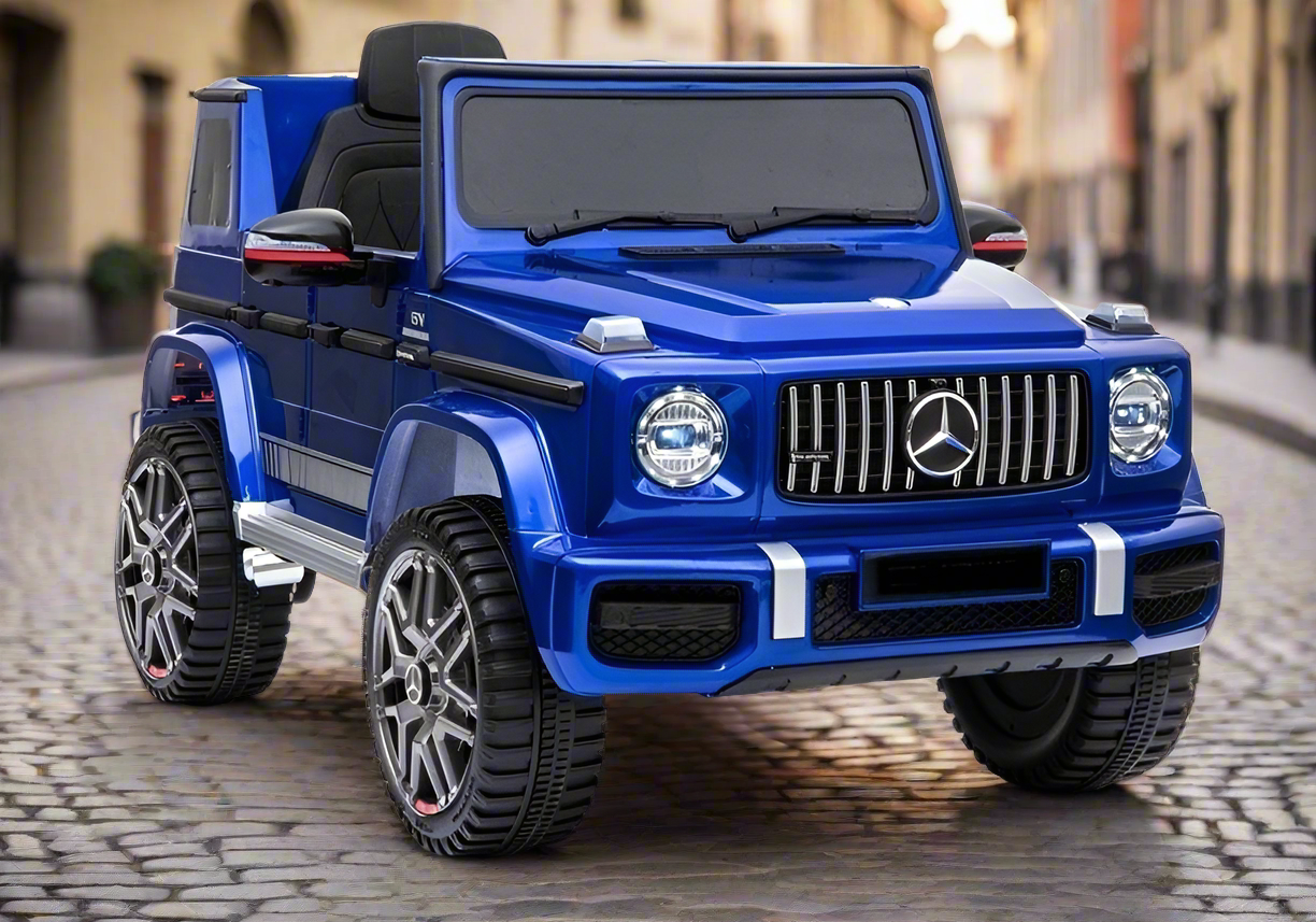 Licensed Mercedes G63  G wagon 12V Optional High Door Kids Ride On Car - Metallic Blue