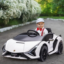 Licensed Lamborghini Sian 12V Electric Ride On Car With MP4 Screen and parental control - White