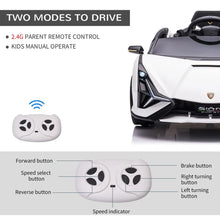 Licensed Lamborghini Sian 12V Electric Ride On Car With MP4 Screen and parental control - White