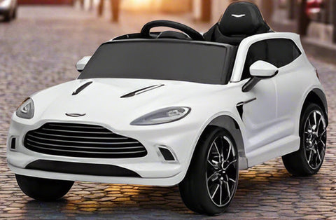 Kids Official Electric Powered White Aston Martin 12v Ride in Car