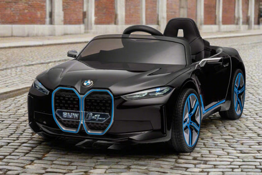 BMW i4 Licensed Kids 12V Electric Ride On Car with parental control In Black