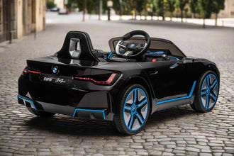 BMW i4 Licensed Kids 12V Electric Ride On Car with parental control In Black