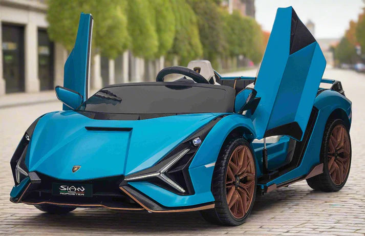 24V Kids Ride on Car Lamborghini Sian 2 Seater with Remote & Drift Function - Blue