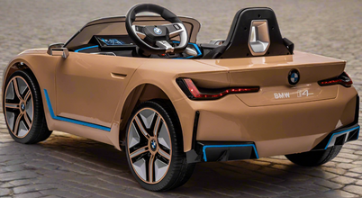 BMW i4 Licensed Kids 12V Electric Ride On Car with parental control In Gold