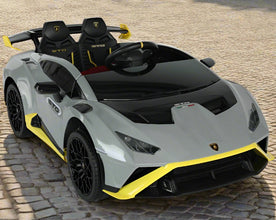 Lamborghini Huracan STO 12V With drift mode Kids Ride On Car with a parental controller - Grey