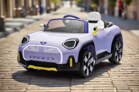 Mini Cooper Aceman 12v Electric Kids Ride on Car With Remote - Purple