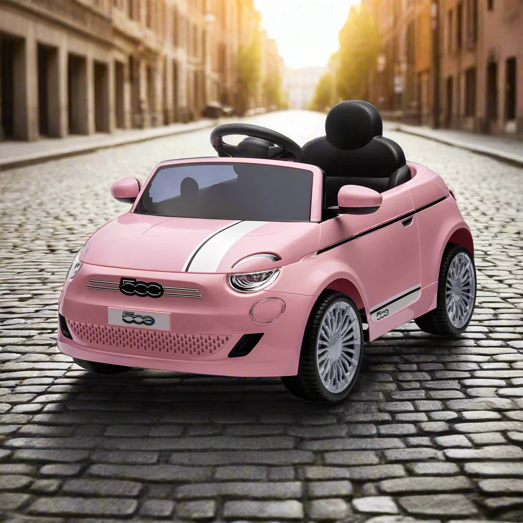 Kids Fiat 500 Pink 12v Electric Ride-on Car