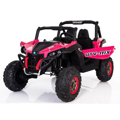 24V UTV-MX Kids 2 Seater Electric Ride On Buggy With MP4 Screen & Parental Control - Pink