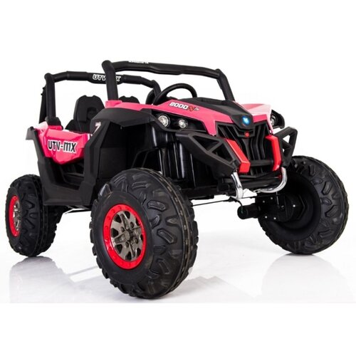 24V UTV-MX Kids 2 Seater Electric Ride On Buggy With MP4 Screen & Parental Control - Pink