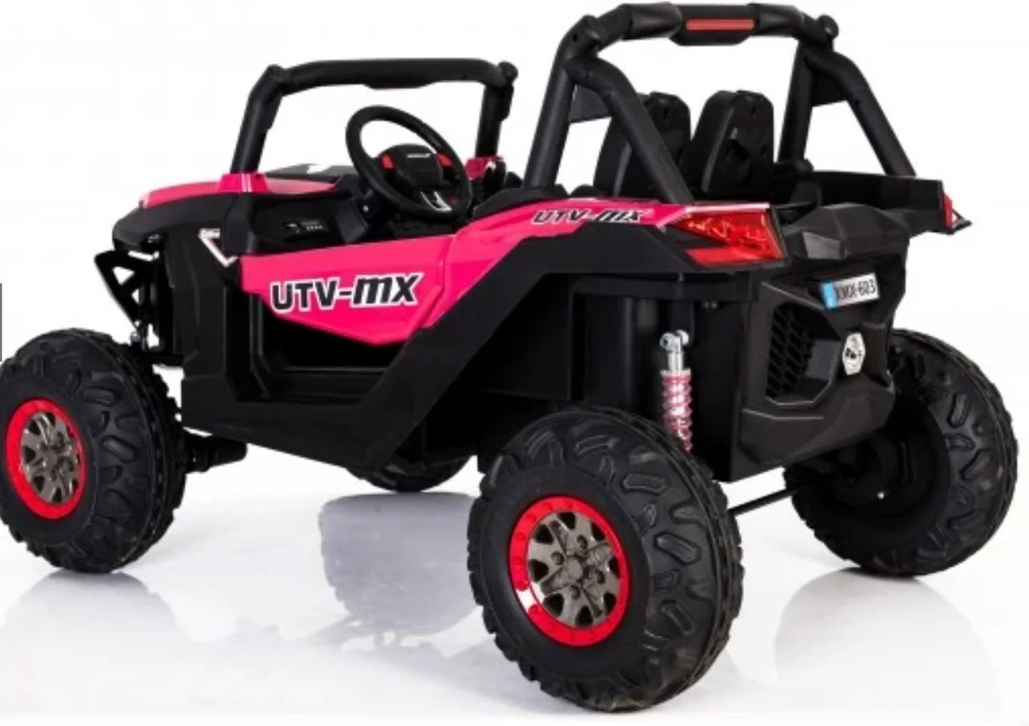 24V UTV-MX Kids 2 Seater Electric Ride On Buggy With MP4 Screen & Parental Control - Pink