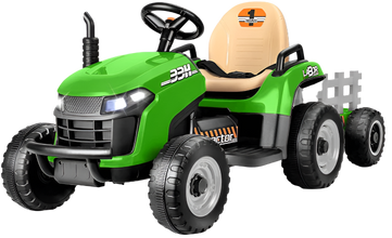 New 12V Electric Kids Ride on Sit on Tractor and Trailer with Remote - Green