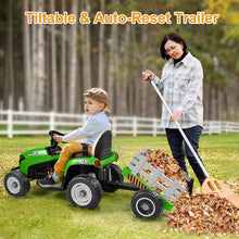 New 12V Electric Kids Ride on Sit on Tractor and Trailer with Remote - Green