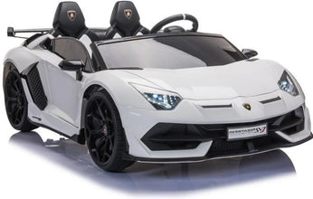 Lamborghini Aventador SVJ 24V Kids 2 Seater Ride On Car With Parental Control - White
