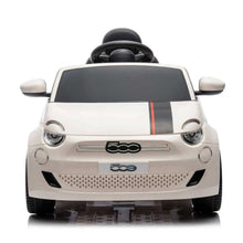 Fiat 500 Kids Electric Car 12v White with Leather Seat & Rubber Wheels