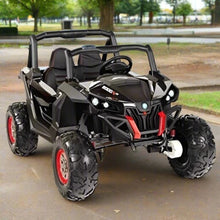 24V UTV-MX Kids 2 Seater Electric Ride On Buggy with MP4 screen and parental control - Paint Black