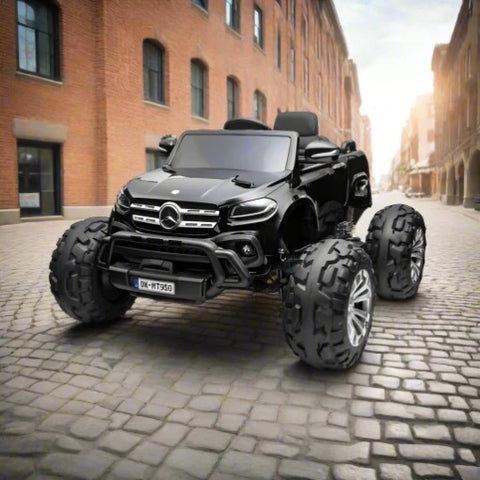 Mercedes X Class Monster Truck 4x4 24v Ride on Car With Parental Comtrol- Black