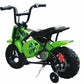Kids Electric 250 watt Monkey Bike Dirt Bike Pit Bike with stabilisers In Green