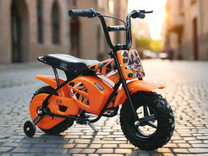 Children’s Electric 250w Mini Moto Monkey bike With Stabalisers In Orange