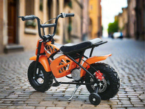 Children’s Electric 250w Mini Moto Monkey bike With Stabalisers In Orange