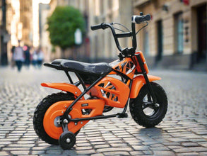 Children’s Electric 250w Mini Moto Monkey bike With Stabalisers In Orange