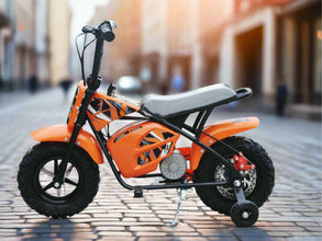 Children’s Electric 250w Mini Moto Monkey bike With Stabalisers In Orange