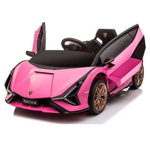 Licensed Lamborghini Sian 12V Electric Ride On Car With MP4 Screen and parental control - Pink