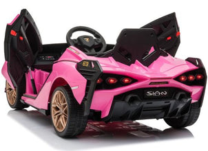 Licensed Lamborghini Sian 12V Electric Ride On Car With MP4 Screen and parental control - Pink