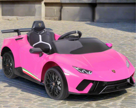 Licensed Lamborghini Huracan Kids Electric Ride On Car In Pink with parental control