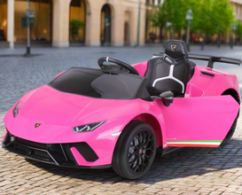 Licensed Lamborghini Huracan Kids Electric Ride On Car In Pink with parental control